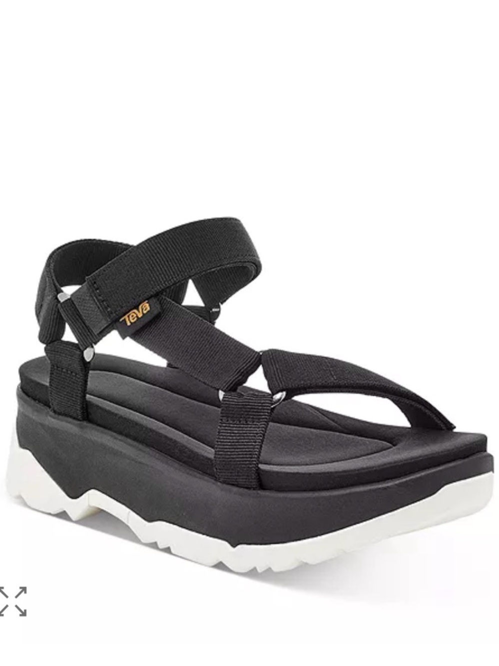 New in box! Teva Jadito Black Platform Sport Sandal with White Sole